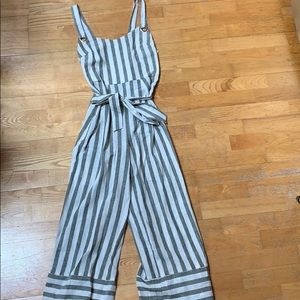 NWT olive and cream stripe jumpsuit